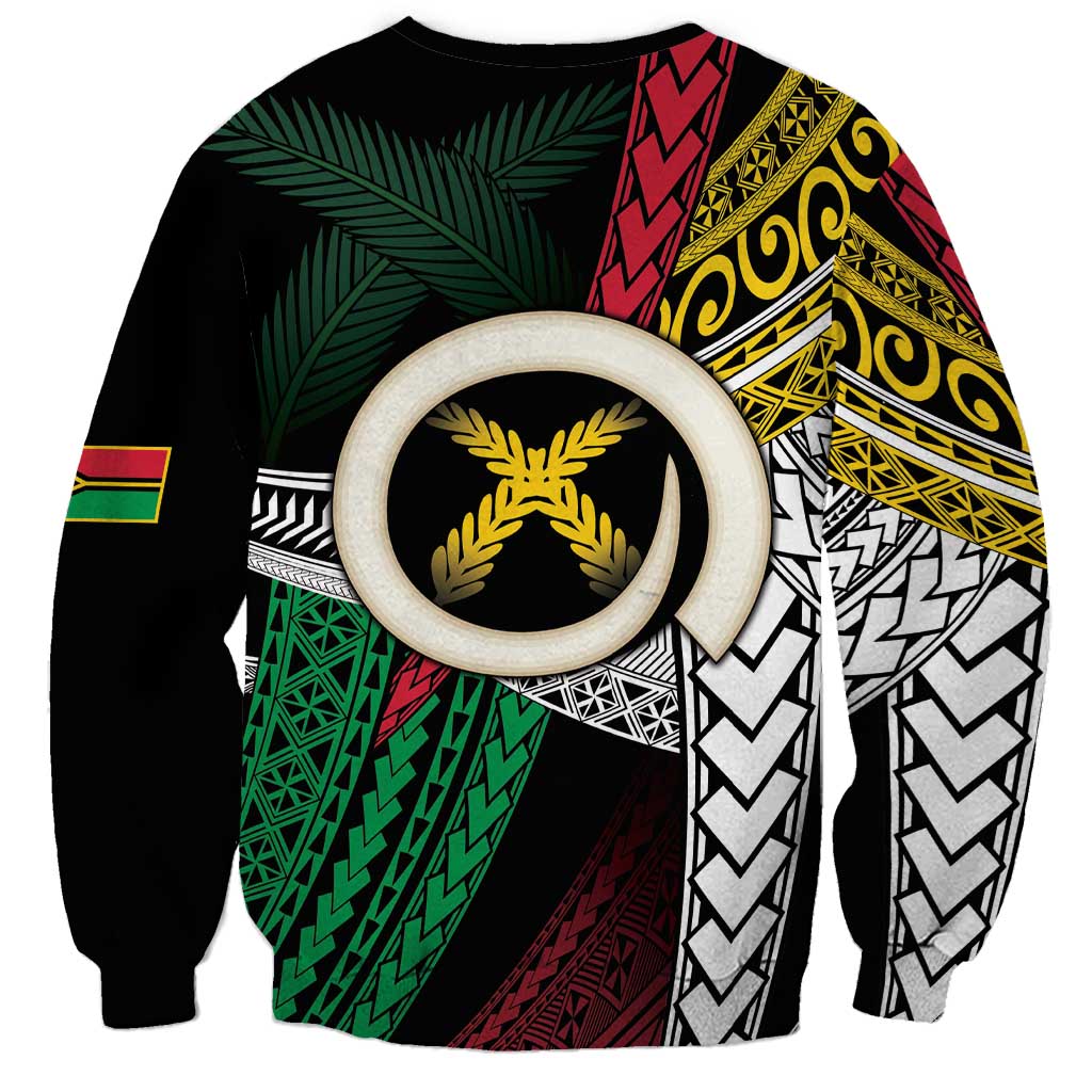 Ni-Van Vanuatu 45th Yumi Yumi Yumi Sweatshirt Vanuatuan Boar Tusk Polynesian Pattern LT9 - Polynesian Pride