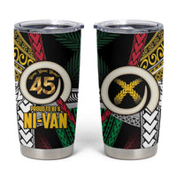 Ni-Van Vanuatu 45th Yumi Yumi Yumi Tumbler Cup Vanuatuan Boar Tusk Polynesian Pattern LT9 Black - Polynesian Pride