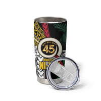 Ni-Van Vanuatu 45th Yumi Yumi Yumi Tumbler Cup Vanuatuan Boar Tusk Polynesian Pattern LT9 - Polynesian Pride