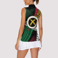 Ni-Van Vanuatu 45th Yumi Yumi Yumi Women Sleeveless Polo Shirt Vanuatuan Boar Tusk Polynesian Pattern LT9 - Polynesian Pride