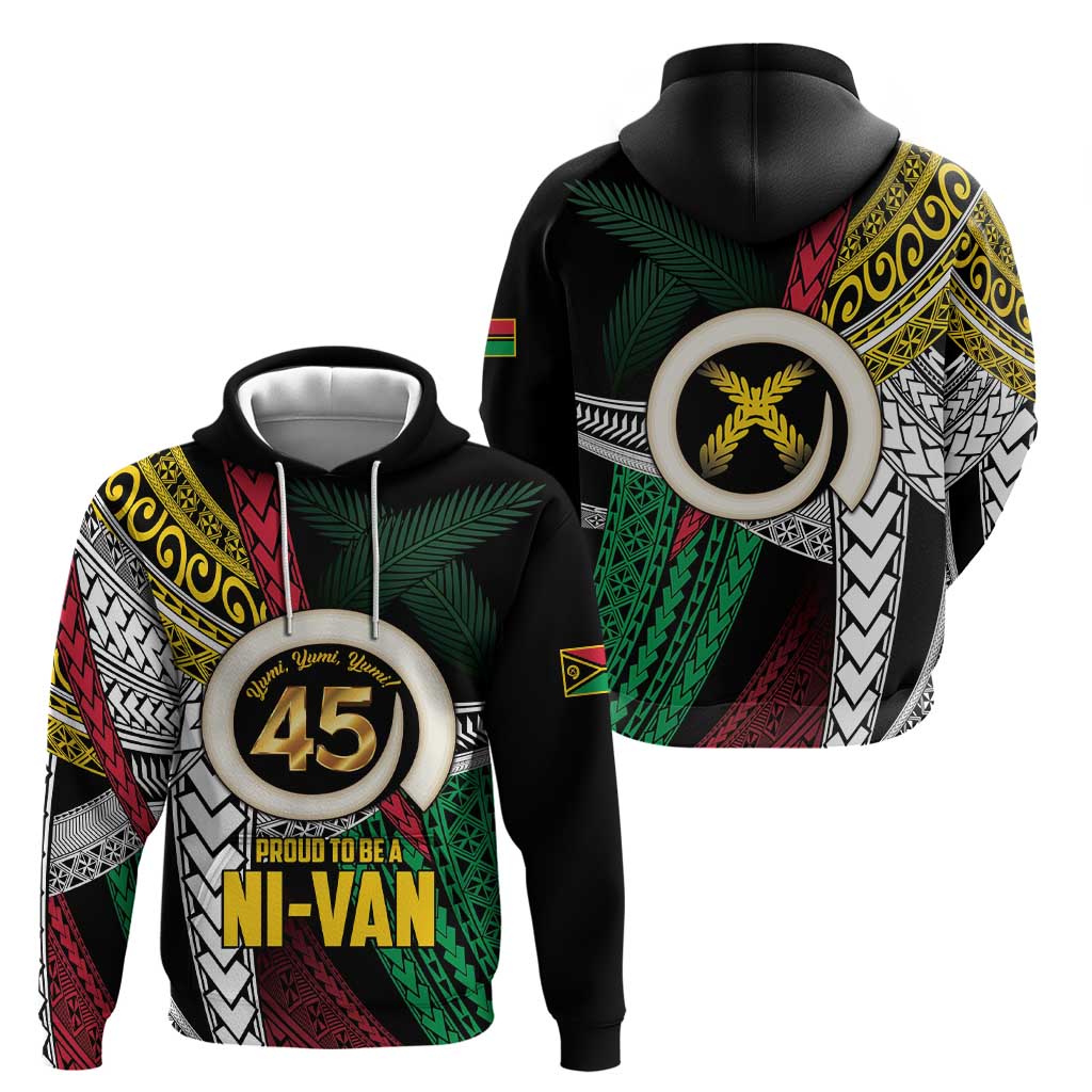 Ni-Van Vanuatu 45th Yumi Yumi Yumi Zip Hoodie Vanuatuan Boar Tusk Polynesian Pattern LT9 - Polynesian Pride