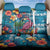 Hawaiian Flamingo Hibiscus Personalised Back Car Seat Cover Blue Summer Tropical Flowers - Polynesian Pride