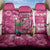 Hawaiian Flamingo Hibiscus Personalised Back Car Seat Cover Pink Summer Tropical Flowers - Polynesian Pride