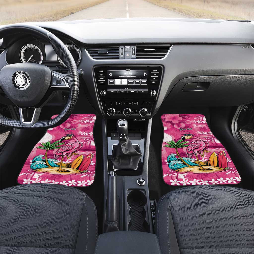 Hawaiian Flamingo Hibiscus Personalised Car Mats Pink Summer Tropical Flowers - Polynesian Pride