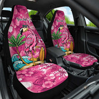 Hawaiian Flamingo Hibiscus Personalised Car Seat Cover Pink Summer Tropical Flowers LT9 One Size Pink - Polynesian Pride