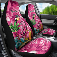 Hawaiian Flamingo Hibiscus Personalised Car Seat Cover Pink Summer Tropical Flowers LT9 - Polynesian Pride