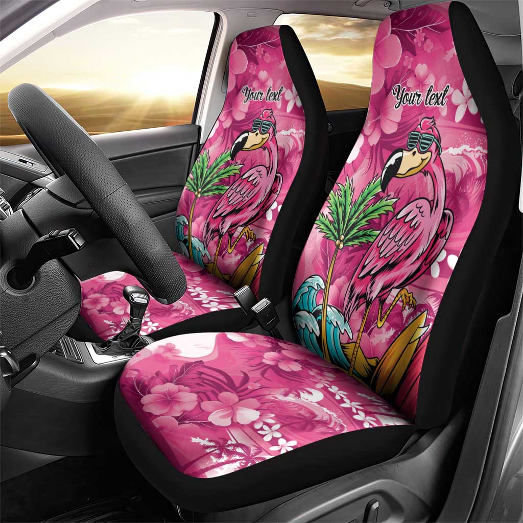 Hawaiian Flamingo Hibiscus Personalised Car Seat Cover Pink Summer Tropical Flowers LT9 - Polynesian Pride