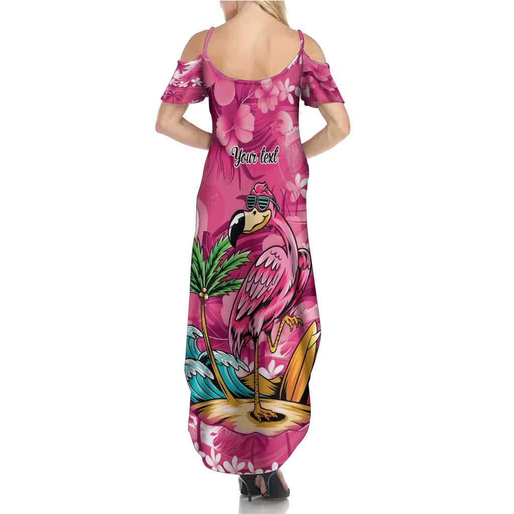 Hawaiian Flamingo Hibiscus Personalised Family Matching Summer Maxi Dress and Hawaiian Shirt Pink Summer Tropical Flowers LT9 - Polynesian Pride