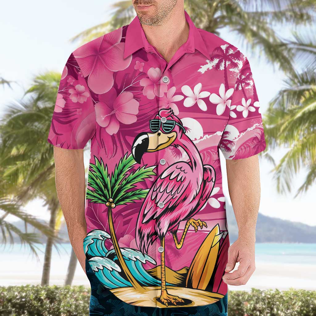 Hawaiian Flamingo Hibiscus Personalised Hawaiian Shirt Pink Summer Tropical Flowers LT9 - Polynesian Pride