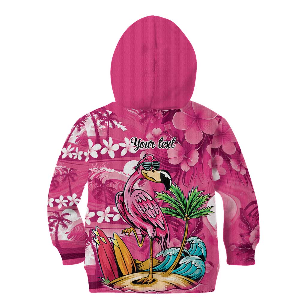Hawaiian Flamingo Hibiscus Personalised Kid Hoodie Pink Summer Tropical Flowers LT9 - Polynesian Pride
