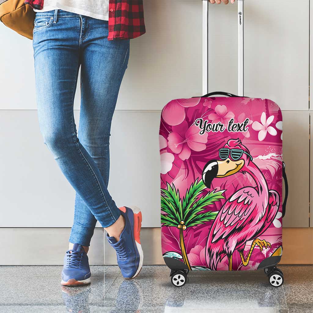 Hawaiian Flamingo Hibiscus Personalised Luggage Cover Pink Summer Tropical Flowers LT9 - Polynesian Pride