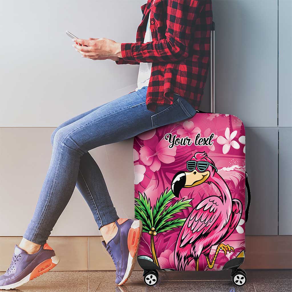 Hawaiian Flamingo Hibiscus Personalised Luggage Cover Pink Summer Tropical Flowers LT9 - Polynesian Pride