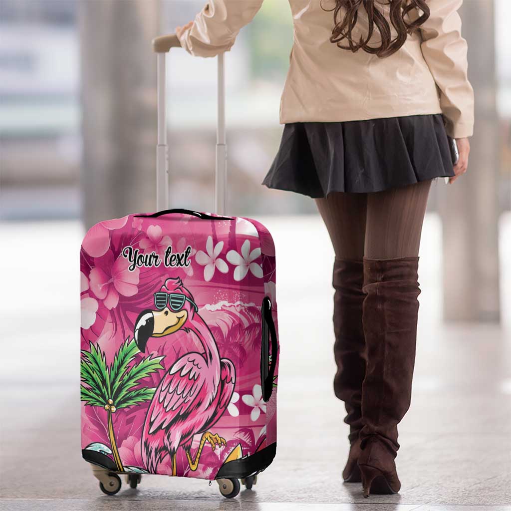 Hawaiian Flamingo Hibiscus Personalised Luggage Cover Pink Summer Tropical Flowers LT9 - Polynesian Pride