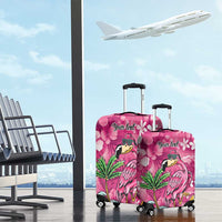 Hawaiian Flamingo Hibiscus Personalised Luggage Cover Pink Summer Tropical Flowers LT9 - Polynesian Pride