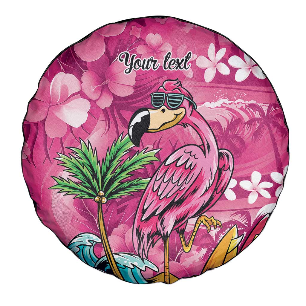 Hawaiian Flamingo Hibiscus Personalised Spare Tire Cover Pink Summer Tropical Flowers LT9 - Polynesian Pride
