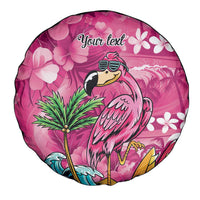 Hawaiian Flamingo Hibiscus Personalised Spare Tire Cover Pink Summer Tropical Flowers LT9 - Polynesian Pride