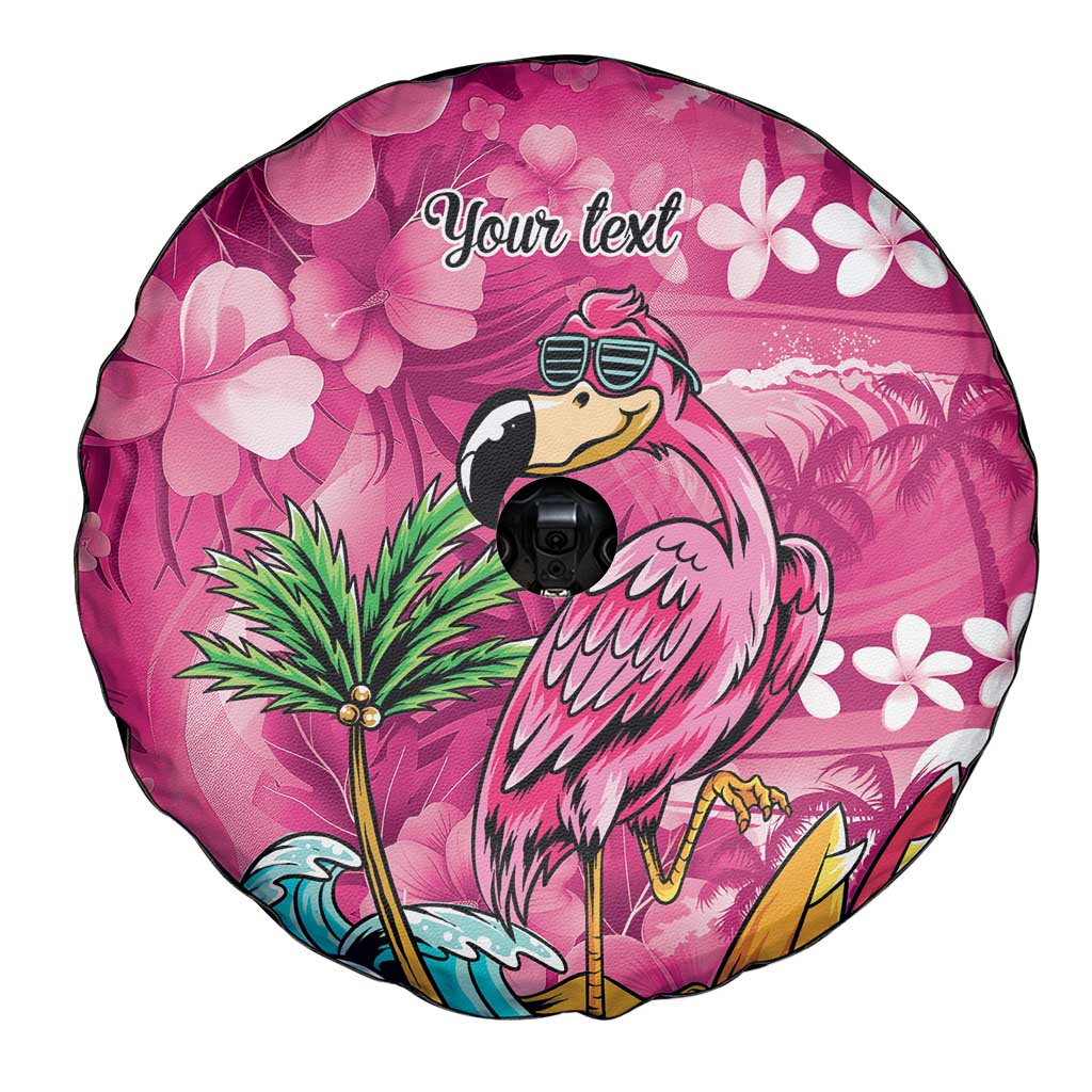 Hawaiian Flamingo Hibiscus Personalised Spare Tire Cover Pink Summer Tropical Flowers LT9 - Polynesian Pride