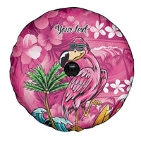 Hawaiian Flamingo Hibiscus Personalised Spare Tire Cover Pink Summer Tropical Flowers LT9 - Polynesian Pride