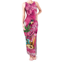 Hawaiian Flamingo Hibiscus Personalised Tank Maxi Dress Pink Summer Tropical Flowers LT9 Women Pink - Polynesian Pride
