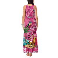Hawaiian Flamingo Hibiscus Personalised Tank Maxi Dress Pink Summer Tropical Flowers LT9 - Polynesian Pride