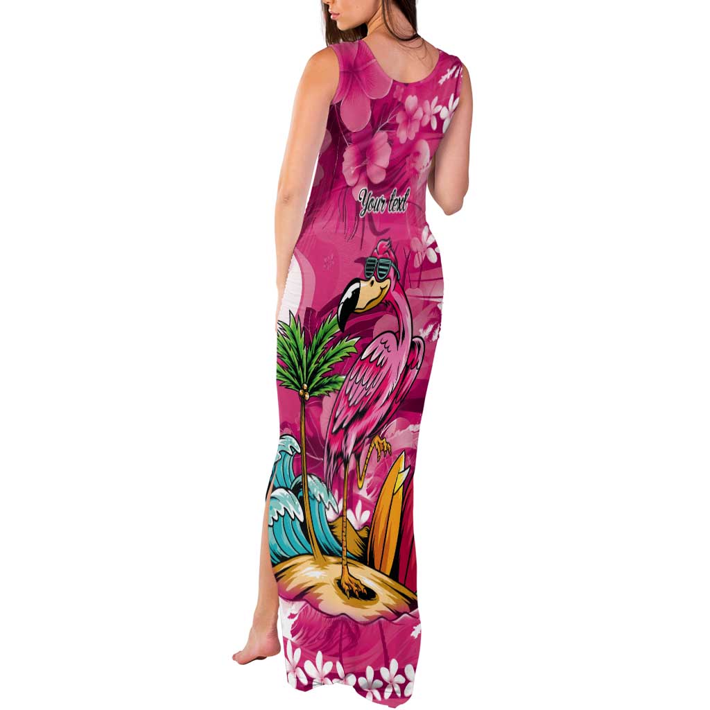 Hawaiian Flamingo Hibiscus Personalised Tank Maxi Dress Pink Summer Tropical Flowers LT9 - Polynesian Pride