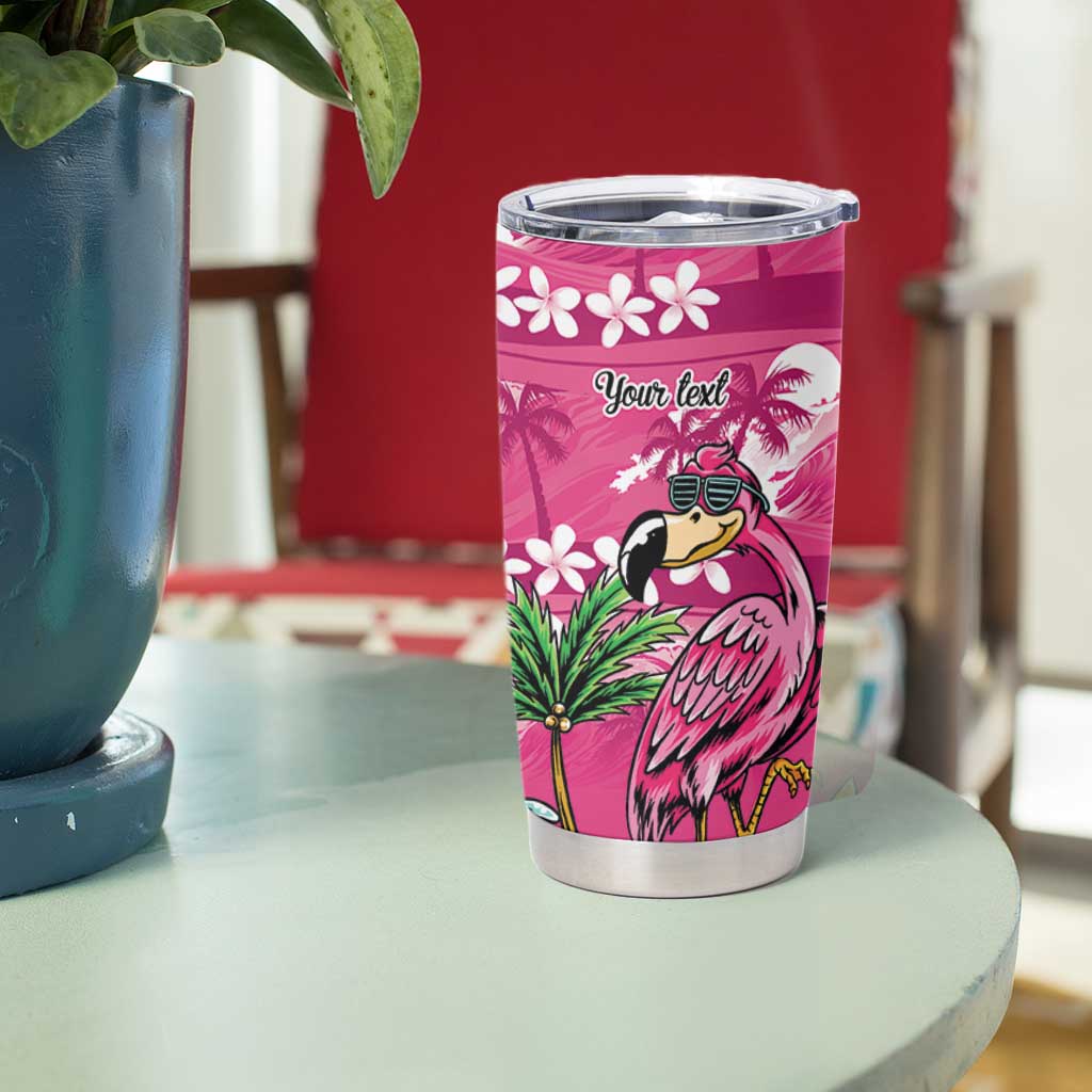 Hawaiian Flamingo Hibiscus Personalised Tumbler Cup Pink Summer Tropical Flowers LT9 - Polynesian Pride