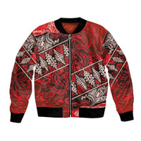 Vintage Ngatu Tribal Tonga Pattern Bomber Jacket LT9 Unisex Red - Polynesian Pride