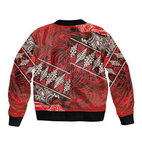 Vintage Ngatu Tribal Tonga Pattern Bomber Jacket LT9 - Polynesian Pride