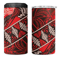 Vintage Ngatu Tribal Tonga Pattern 4 in 1 Can Cooler Tumbler LT9 One Size: 16 oz Red - Polynesian Pride