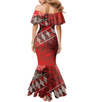 Vintage Ngatu Tribal Tonga Pattern Family Matching Mermaid Dress and Hawaiian Shirt LT9 - Polynesian Pride