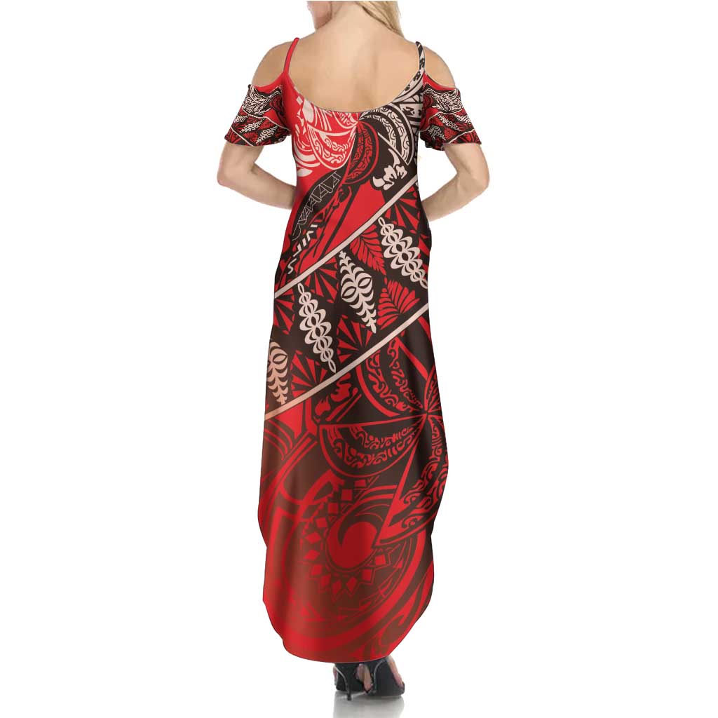 Vintage Ngatu Tribal Tonga Pattern Family Matching Summer Maxi Dress and Hawaiian Shirt LT9 - Polynesian Pride