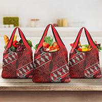 Vintage Ngatu Tribal Tonga Pattern Grocery Bag - Polynesian Pride