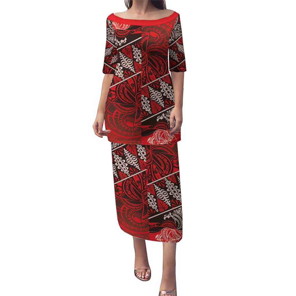 Vintage Ngatu Tribal Tonga Pattern Puletasi - Polynesian Pride