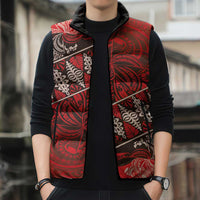 Vintage Ngatu Tribal Tonga Pattern Sleeveless Puffer Jacket - Polynesian Pride