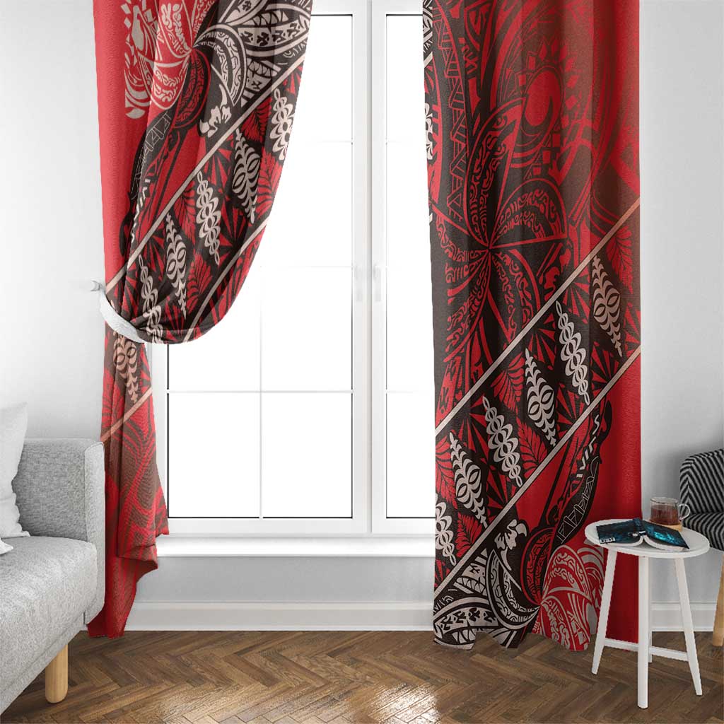 Vintage Ngatu Tribal Tonga Pattern Window Curtain - Polynesian Pride