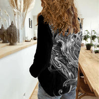 Pango Maori Tribal Hammershark Ghost Spirit Women Casual Shirt