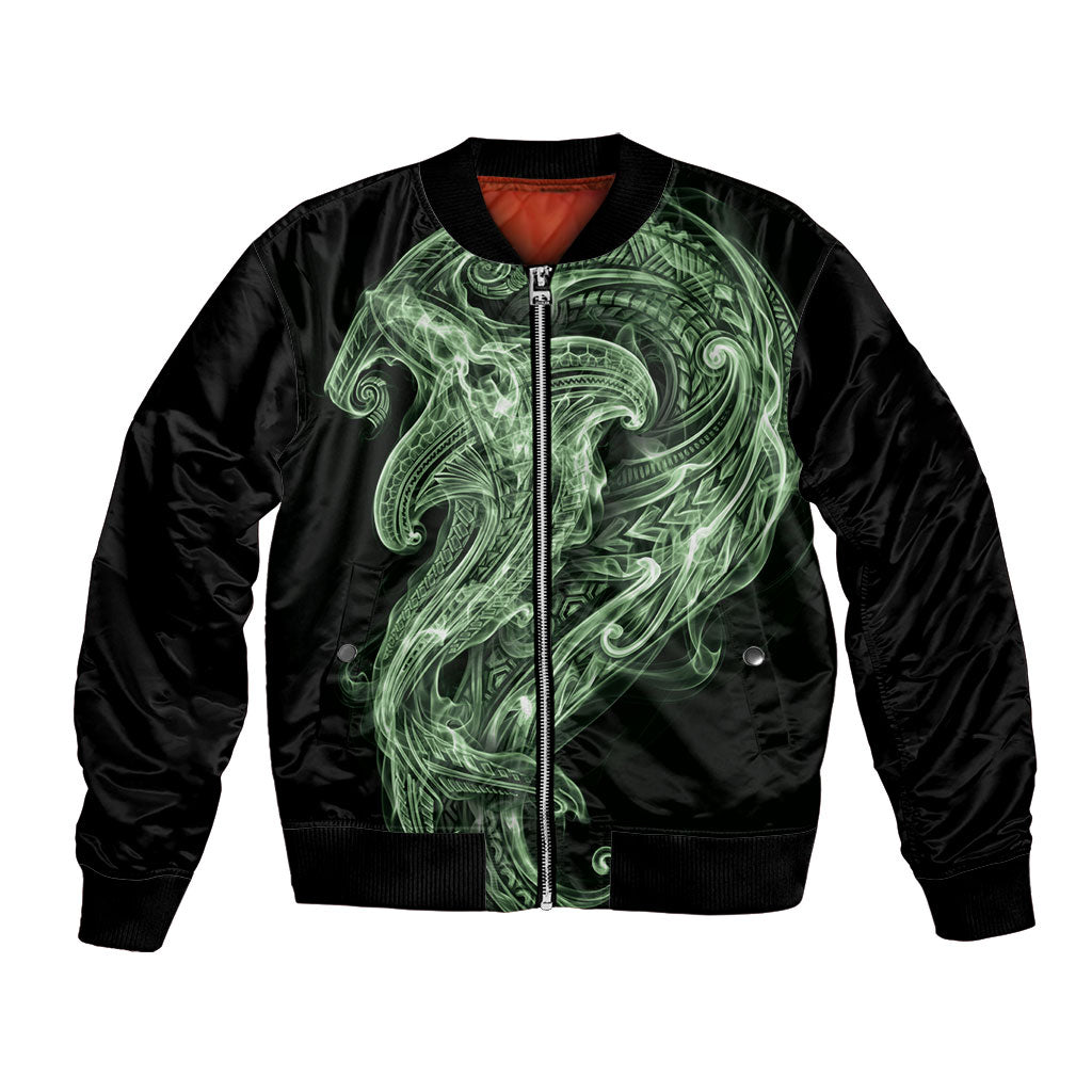 Pounamu Maori Tribal Hammershark Ghost Spirit Bomber Jacket
