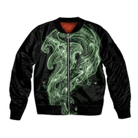 Pounamu Maori Tribal Hammershark Ghost Spirit Sleeve Zip Bomber Jacket