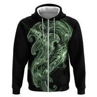 Pounamu Maori Tribal Hammershark Ghost Spirit Zip Hoodie