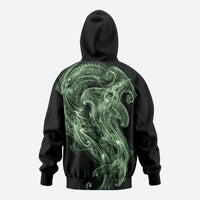 Pounamu Maori Tribal Hammershark Ghost Spirit Zip Hoodie
