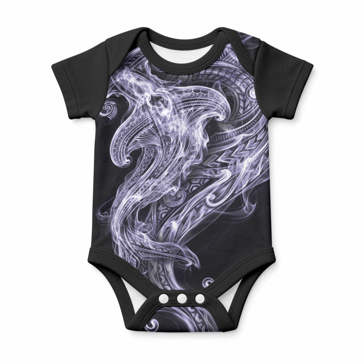 Waiporoporo Maori Tribal Hammershark Ghost Spirit Baby Onesie