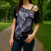 Waiporoporo Maori Tribal Hammershark Ghost Spirit Cross Shoulder Shirt
