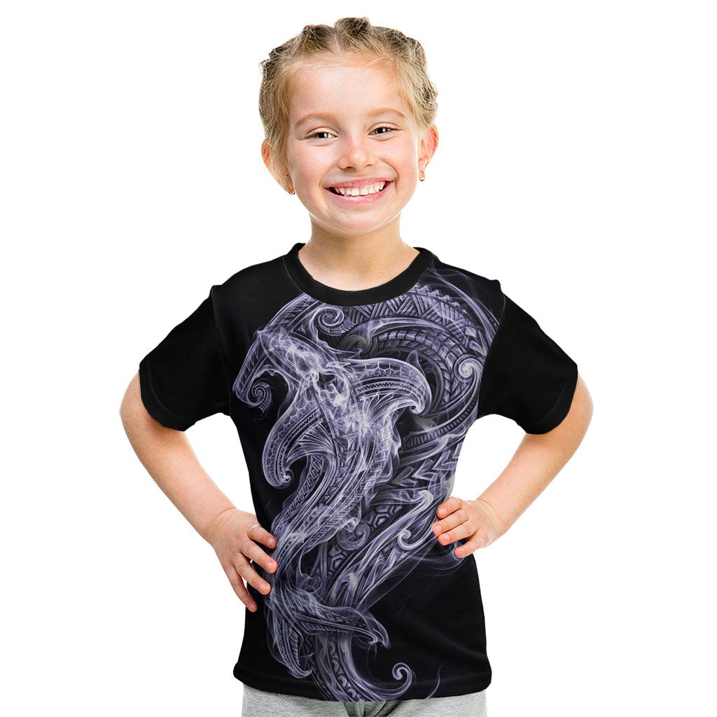 Waiporoporo Maori Tribal Hammershark Ghost Spirit Kid T Shirt