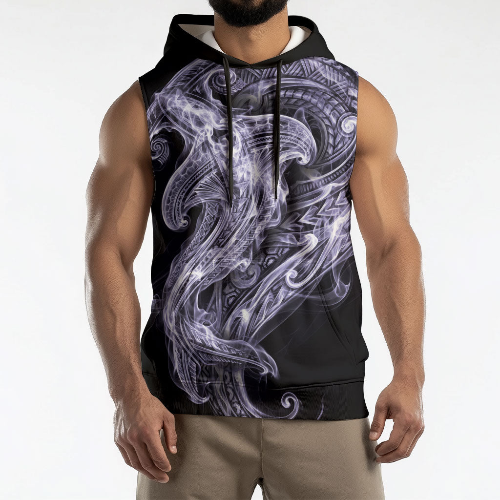Waiporoporo Maori Tribal Hammershark Ghost Spirit Sleeveless Hoodie