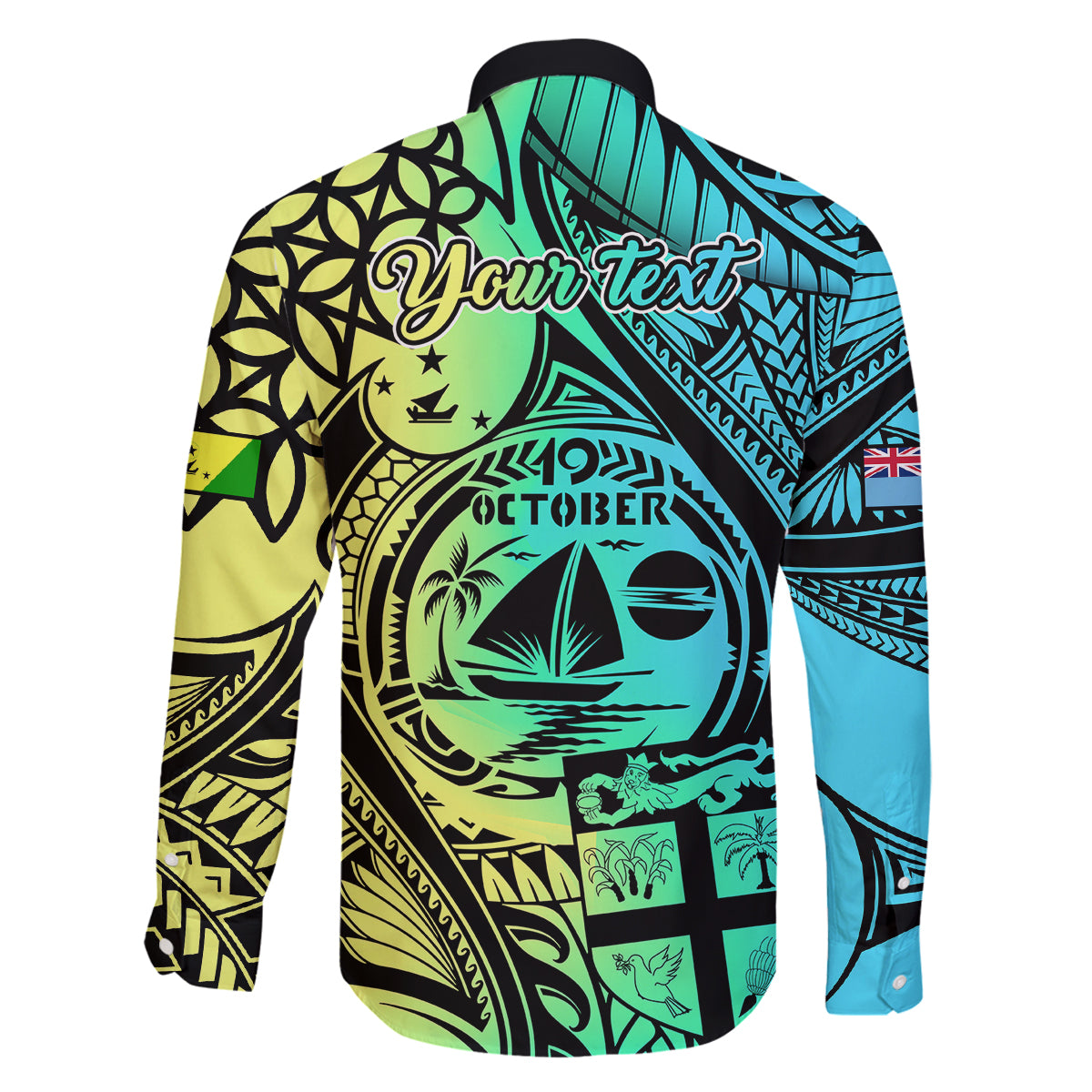 Personalised Malampa Fiji Day Family Matching Long Sleeve Bodycon Dress and Hawaiian Shirt Vanuatu Sand Drawing With Polynesian Pattern LT9 - Polynesian Pride