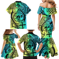 Personalised Malampa Fiji Day Family Matching Mermaid Dress and Hawaiian Shirt Vanuatu Sand Drawing With Polynesian Pattern LT9 - Polynesian Pride
