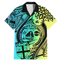 Personalised Malampa Fiji Day Family Matching Mermaid Dress and Hawaiian Shirt Vanuatu Sand Drawing With Polynesian Pattern LT9 Dad's Shirt - Short Sleeve Black - Polynesian Pride