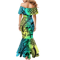 Personalised Malampa Fiji Day Family Matching Mermaid Dress and Hawaiian Shirt Vanuatu Sand Drawing With Polynesian Pattern LT9 - Polynesian Pride