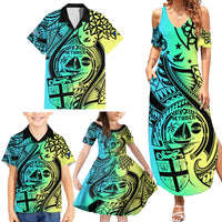 Personalised Malampa Fiji Day Family Matching Summer Maxi Dress and Hawaiian Shirt Vanuatu Sand Drawing With Polynesian Pattern LT9 - Polynesian Pride