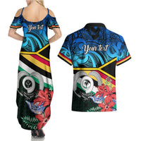 Personalised Torba Vanuatu Couples Matching Summer Maxi Dress and Hawaiian Shirt Sand Drawing With Polynesian Pattern LT9 - Polynesian Pride